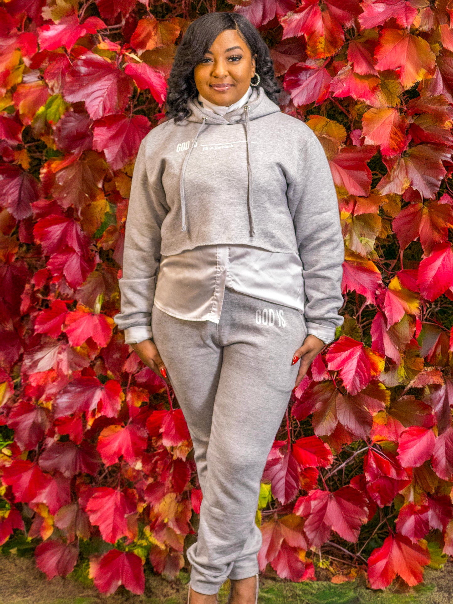 Ladies Crop Sweatsuit