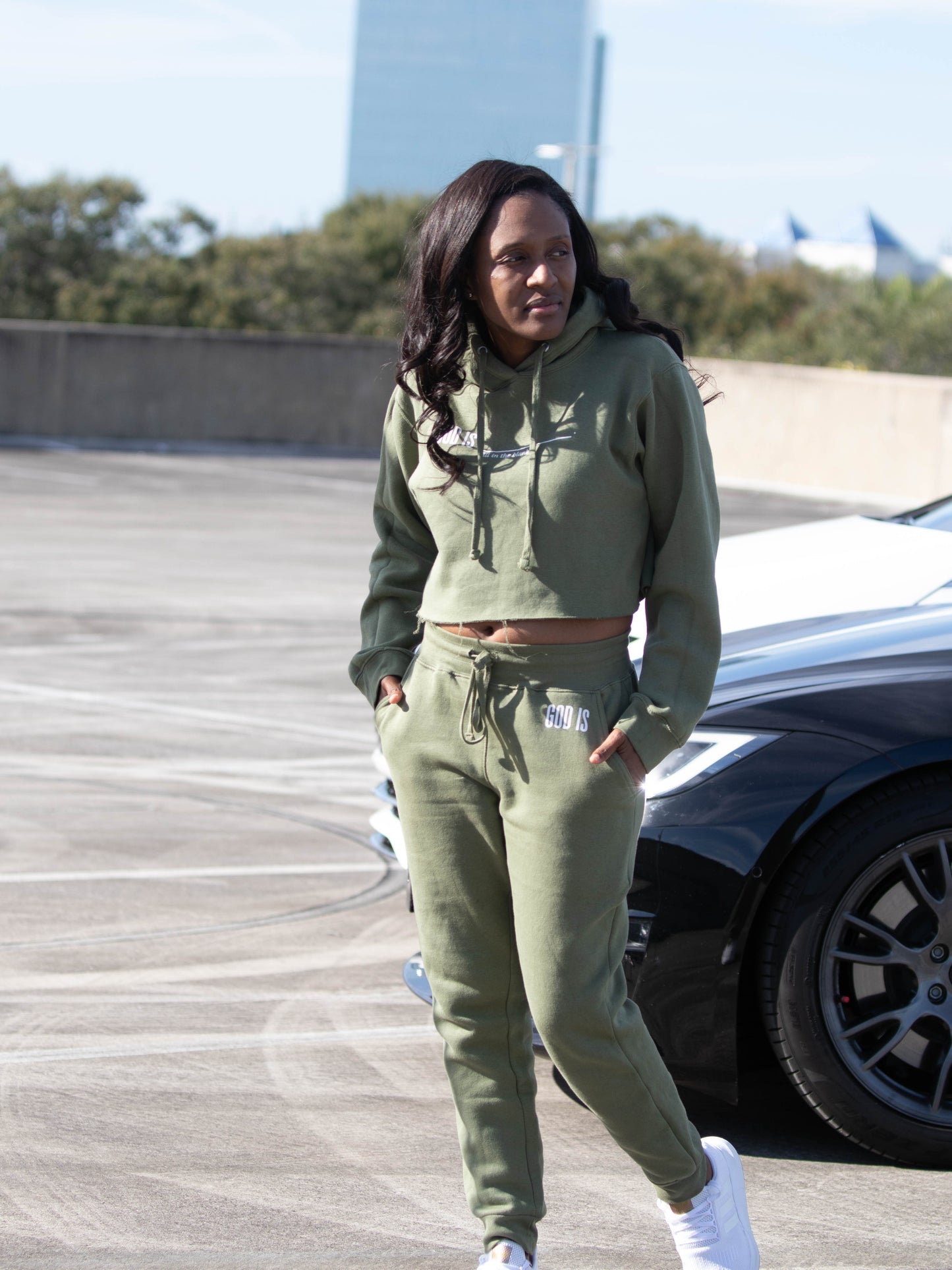 Ladies Crop Sweatsuit